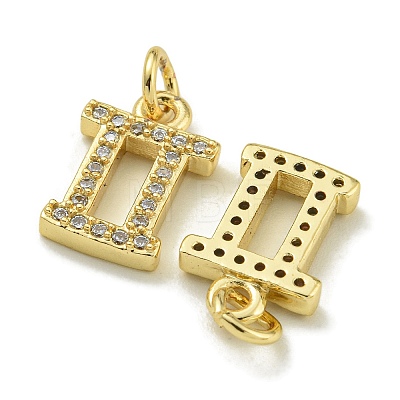 Rack Plating Brass Micro Pave Cubic Zirconia Pendants KK-K386-02E-G-1