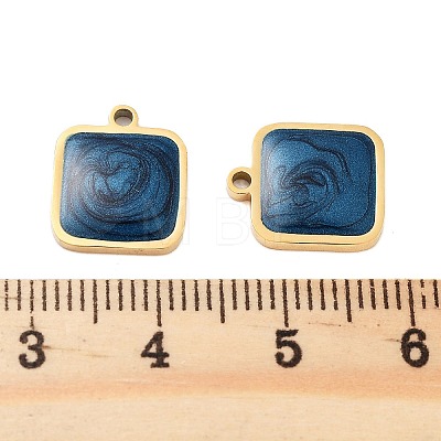 Ion Plating(IP) 304 Stainless Steel Enamel Charms STAS-Z078-22G-1