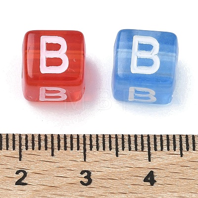 Spray Painted Transparent Acrylic Beads MACR-K365-07B-1