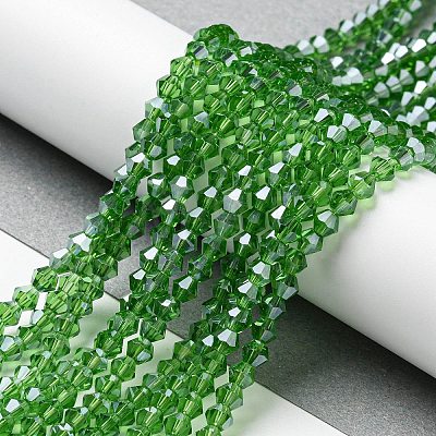 Transparent Electroplate Glass Beads Strands EGLA-A039-T4mm-A03-1