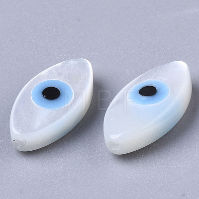 Natural White Shell Mother of Pearl Shell Beads SSHEL-N034-56A-01-1
