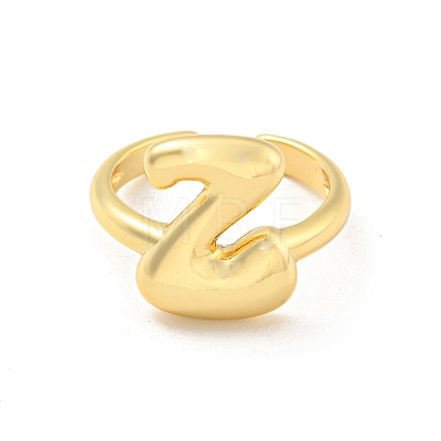 Brass Letter Open Cuff Rings for Women RJEW-G313-01Z-G-1