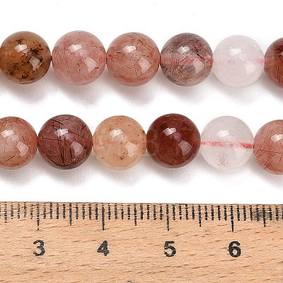 Natural Red Rutilated Quartz Beads Strands G-G300-A02-8mm-1