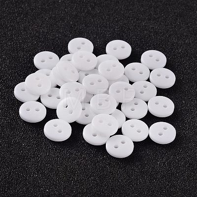 2-Hole Flat Round Resin Sewing Buttons for Costume Design BUTT-E119-18L-19-1