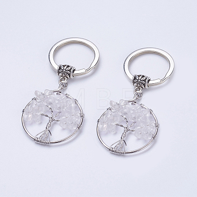 Natural Quartz Crystal Keychain KEYC-E023-03G-1