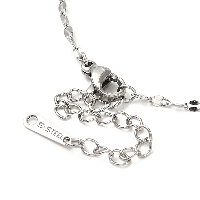 304 Stainless Steel Dapped Chain Necklace for Men Women NJEW-E076-02P-1