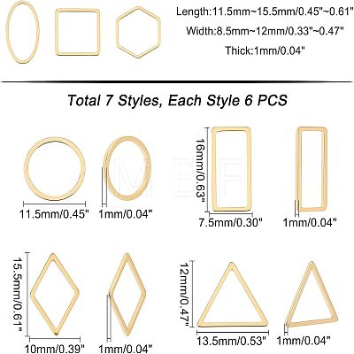 Unicraftale 42Pcs 7 Style 304 Stainless Steel Linking Rings STAS-UN0032-31-1