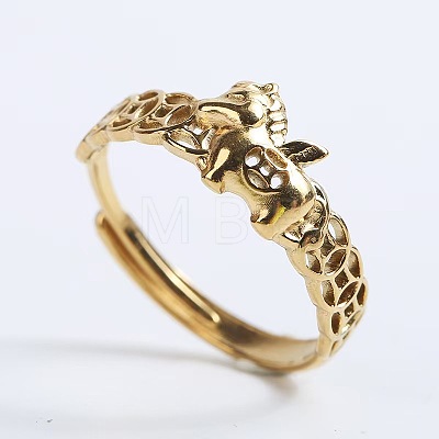 201 Stainless Steel Rhinestone Finger Rings WG73066-01-1