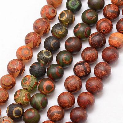 Tibetan Style Mixed Pattern dZi Beads G-K166-03-10mm-L2-1