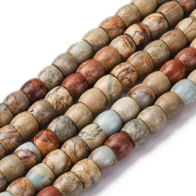 Natural Aqua Terra Jasper Beads Strands G-L624-D03-8x6mm-1