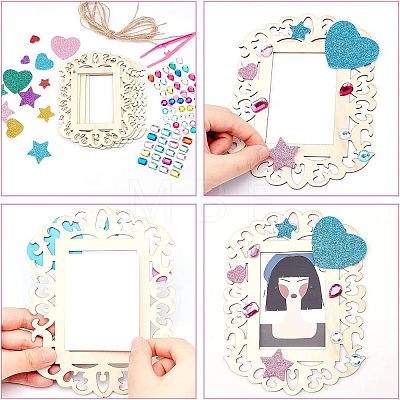 Fingerinspire Undyed Wooden Photo Frame DIY-FG0002-86-1