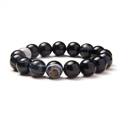 Natural Nazar Boncuk Round Beads Stretch Bracelets BJEW-PH0001-10mm-17-1