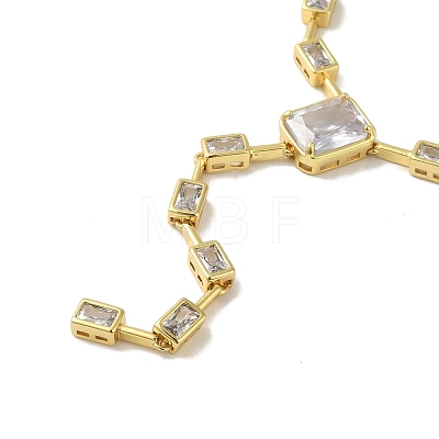 Rack Plating Brass Micro Pave Cubic Zirconia Necklaces NJEW-P308-01G-03-1