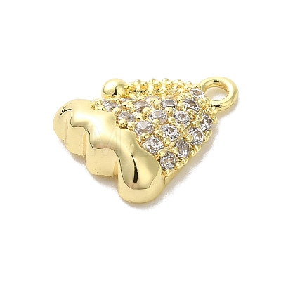 Brass Micro Pave Cubic Zirconia Charms KK-P278-08G-1