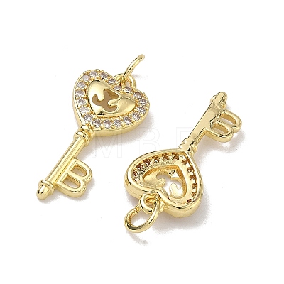 Valentine's Day Brass Micro Pave Clear Cubic Zirconia Pendants KK-K420-02A-G-1