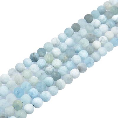 Natural Aquamarine Beads Strands G-E561-01-8mm-01-1
