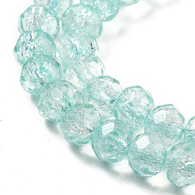 Transparent Crackle Glass Beads Strands CCG-L050-01B-07-1