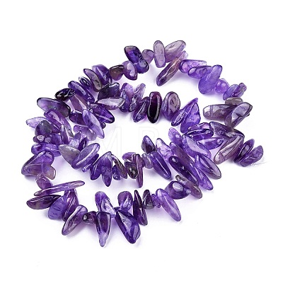 Natural Amethyst Chips Beads Strands X-G416-A19-1