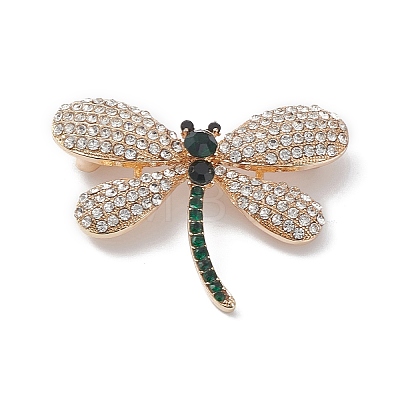 Rhinestone Dragonfly Brooch Pin JEWB-M027-06KCG-1