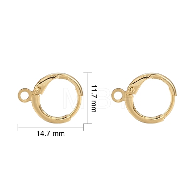 Brass Huggie Hoop Earring Findings X-KK-L179-04G-A-1