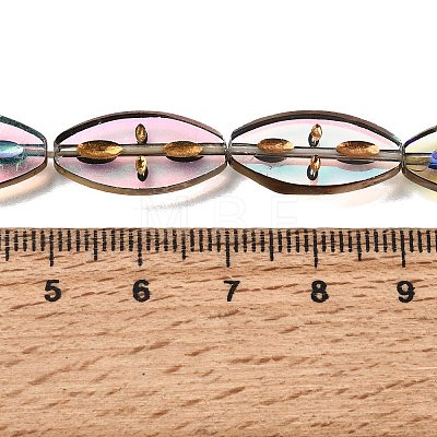 Electroplated Transparent Glass Beads Strands GL-CBA98F0-08B-1