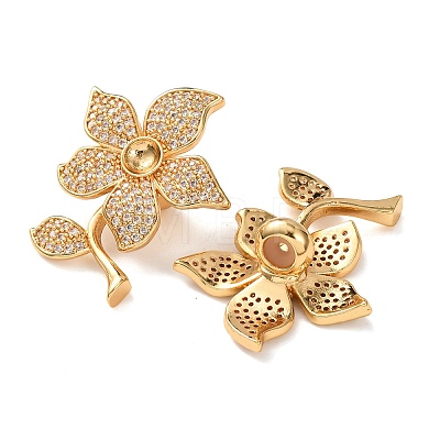Brass Micro Pave Clear Cubic Zirconia Slide Charms LS-KK-K422-10G-1