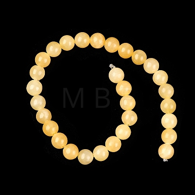 Natural Yellow Jade Bead Strands G-K121-02-6mm-1