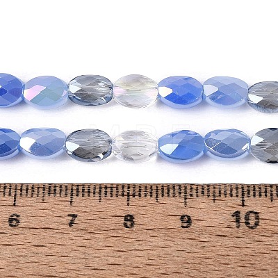 Electroplate Imitation Jade & Opaque & Transparent Glass Beads Strands EGLA-Q135-6x8MM-01G-1