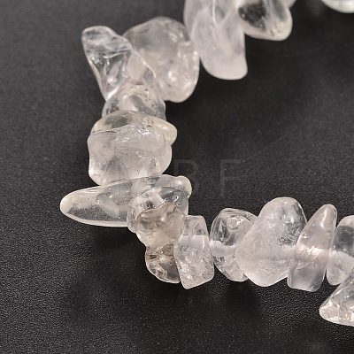 Chips Natural Quartz Crystal Beaded Stretch Bracelets X-BJEW-JB01826-05-1