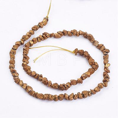 Electroplated Natural Pyrite Bead Strands G-G673-03B-1