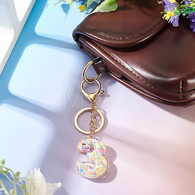 Number 3 Transparent Resin Keychains KEYC-TADJ0001-10C-1