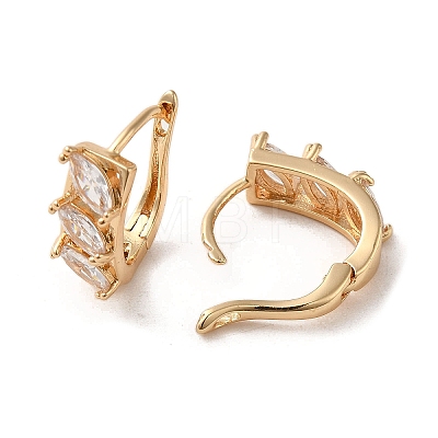 Brass Micro Pave Cubic Zirconia Hoop Earrings EJEW-C073-14KCG-1