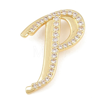 Brass Micro Pave Clear Cubic Zirconia Pendants CU-CBA8481-01G-P-1