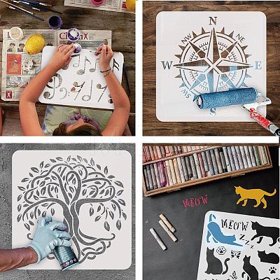 Plastic Reusable Drawing Painting Stencils Templates DIY-WH0202-358-1