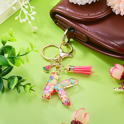 Fruit Series Letter Resin Keychains KEYC-TAC0033-02K-1