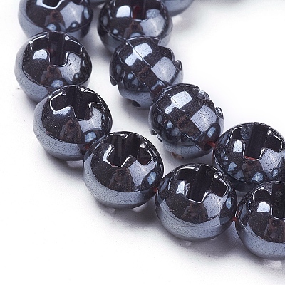 Non-magnetic Synthetic Hematite Beads Strands G-F613-08-1