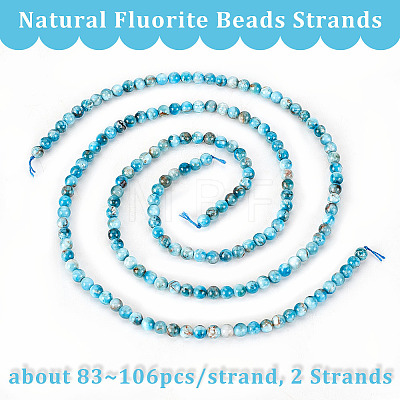 Olycraft 2 Strands Natural Apatite Beads Strands G-OC0004-49-1