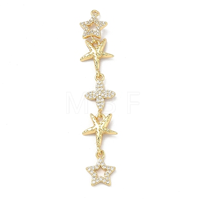 Brass Micro Pave Clear Cubic Zirconia Big Pendants KK-B176-02G-09-1