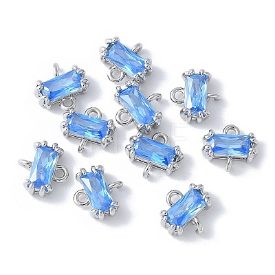 Brass Pave Cubic Zirconia Connector Charms KK-F892-53P-03-1