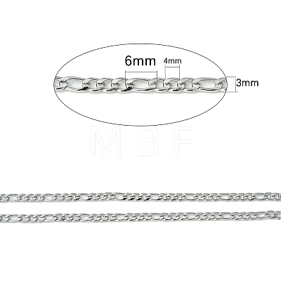 304 Stainless Steel Figaro Chains CHS-L015-17-1