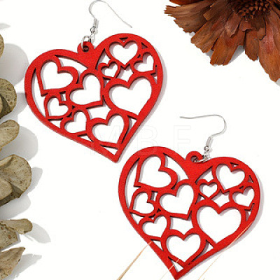 Hollow Heart Acrylic Dangle Earrings FS-WG95D61-01-1