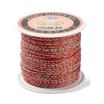 Five Tone Polyester Jewelry Braided Cord OCOR-G015-05A-01-1