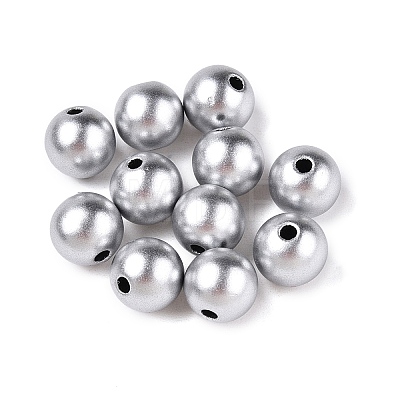 Matte Style Spray Painted Acrylic Beads ACRP-S669-8mm-01-1-1