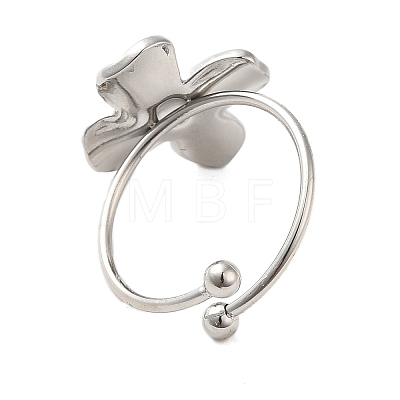304 Stainless Steel Open Cuff Ring RJEW-M167-09B-P-1