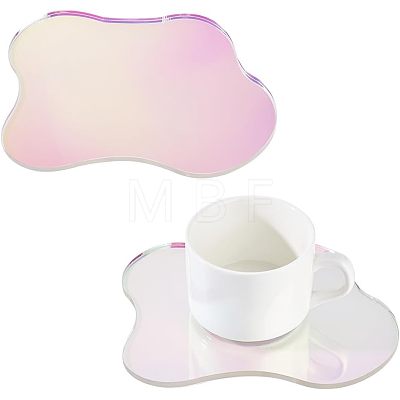 6Pcs Transparent Acrylic Cup Mats AJEW-FG0002-10B-1