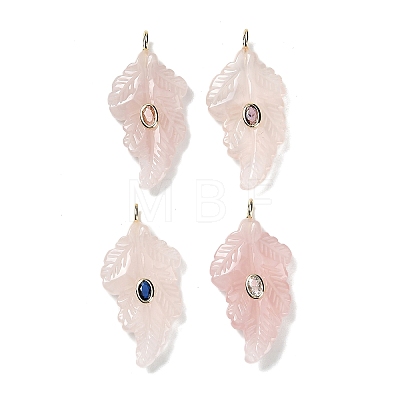 Natural Rose Quartz Carved Pendants G-K372-06G-03-1