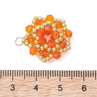 Imitate Austrian Crystal Bicone Glass & Seed Glass Pendants PALLOY-MZ01304-01-1