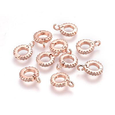 Brass Cubic Zirconia Enhancer Shortener Bails ZIRC-E162-16RG-1