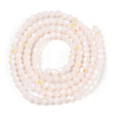 Opaque Solid Color Electroplate Glass Beads Strands EGLA-A039-P2mm-L06-1