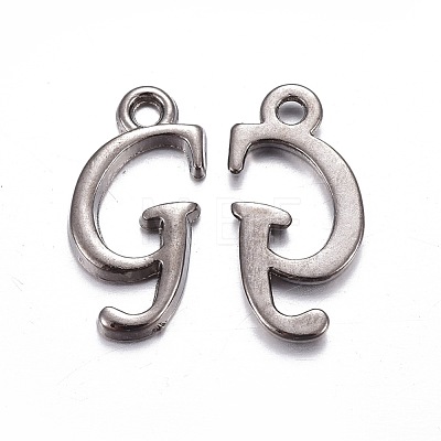 Gunmetal Plated Alloy Letter Pendants PALLOY-J718-01B-G-1